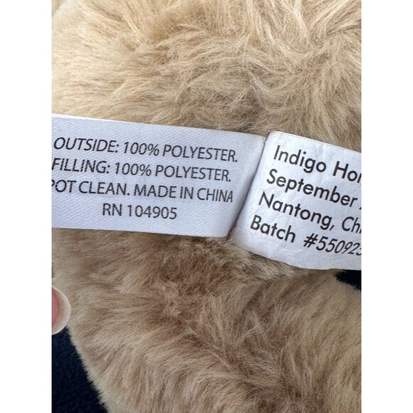 Soft Plush Puppy Dog Fleece Blanket Tan Brown Blue Lovey Lovie Stuffed Animal - Picture 8 of 11